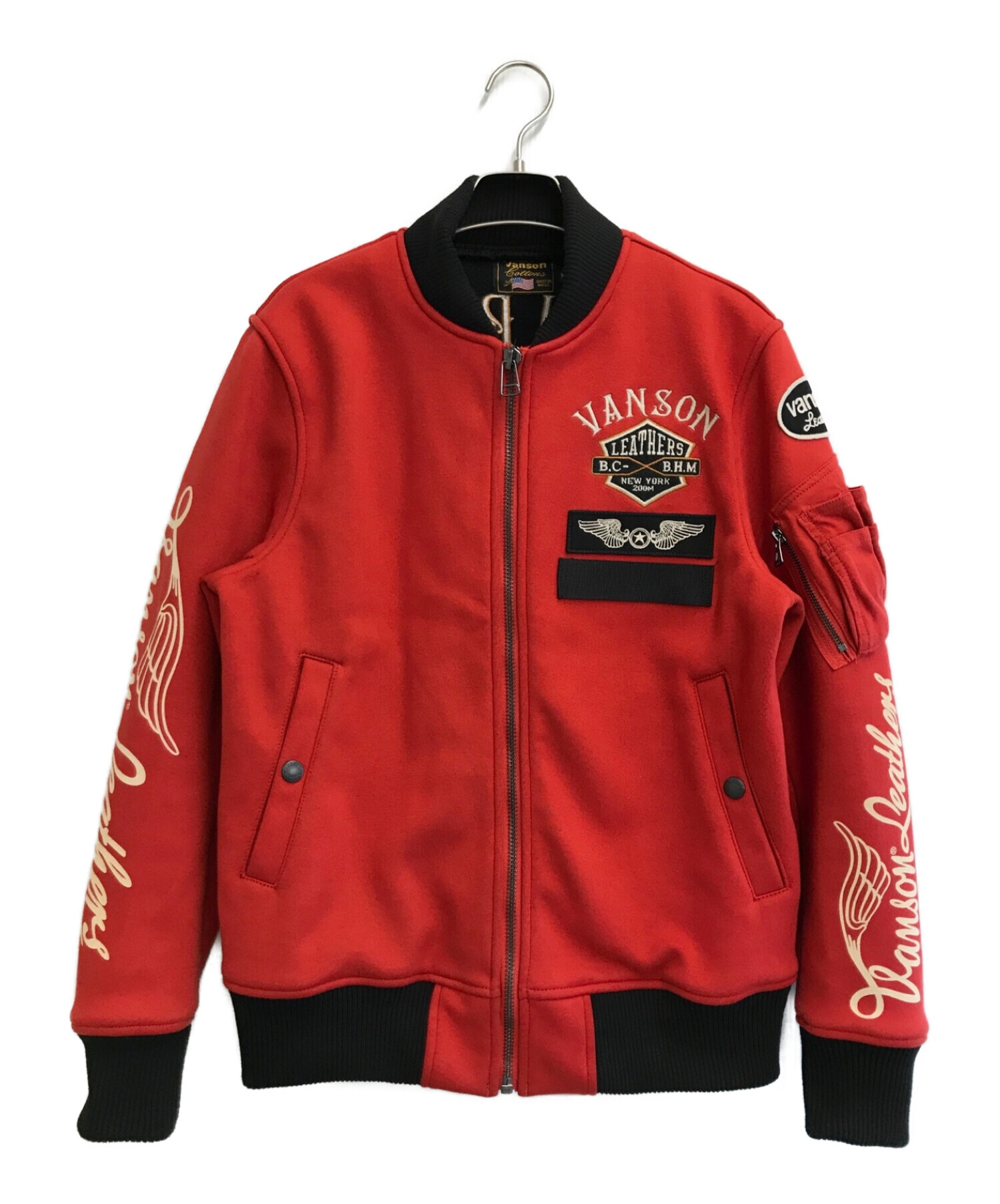 中古・古着通販】VANSON (バンソン) ボンディングジャケット レッド 