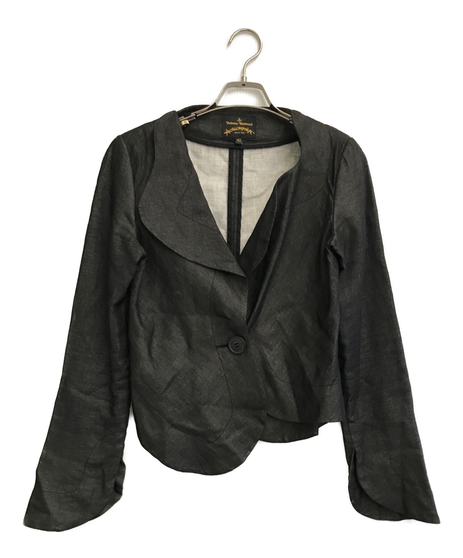 Vivienne Westwood ANGLOMANIA (ヴィヴィアンウエストウッド アングロマニア) リネン混ジャケット ブラック サイズ:42