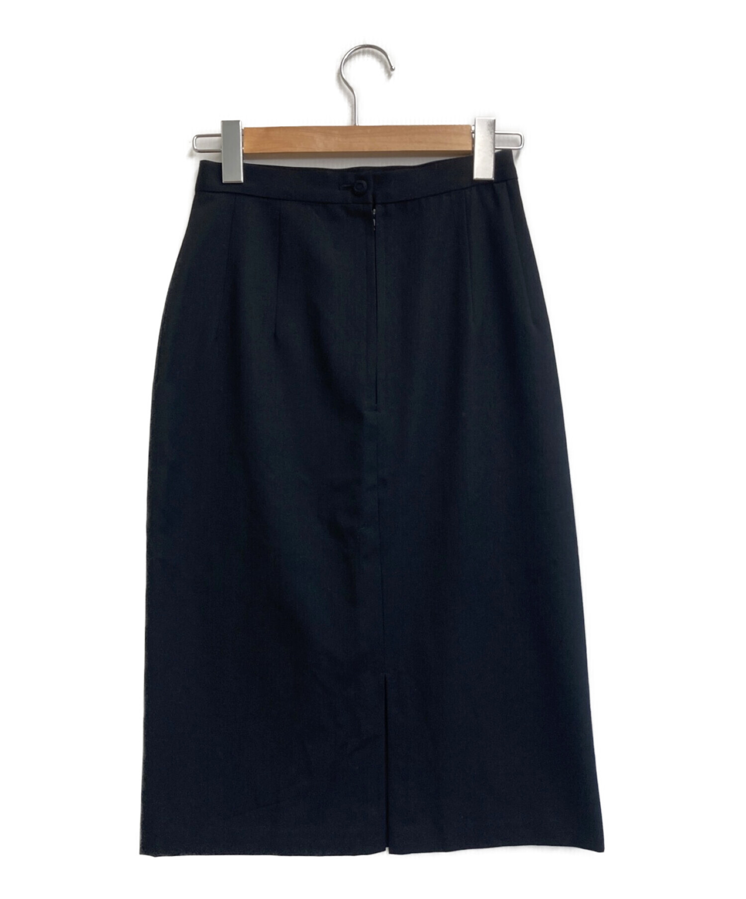 YOHJI YAMAMOTO (ヨウジヤマモト) ウールスリットスカート ブラック サイズ:S