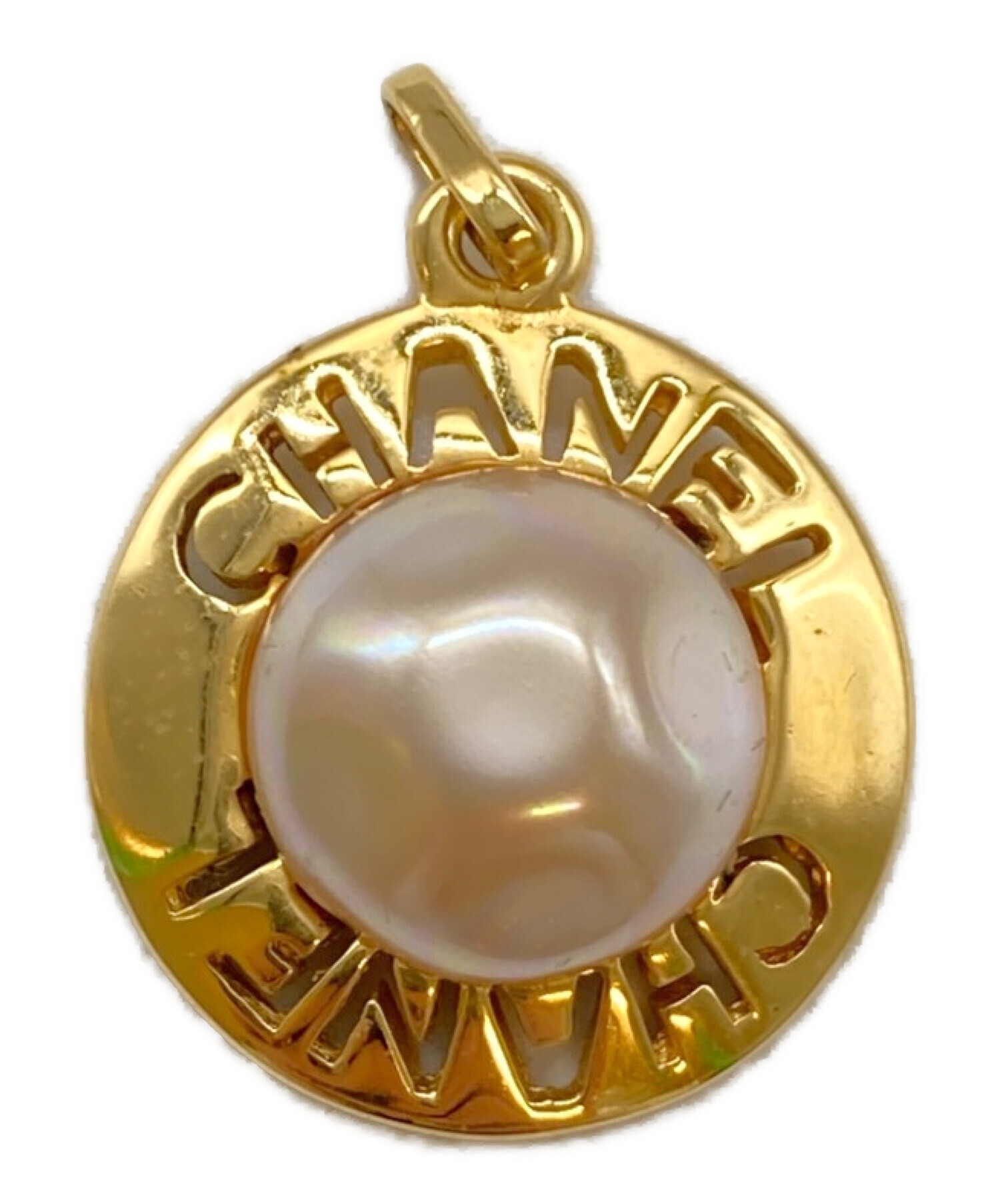中古・古着通販】CHANEL (シャネル) パールサークルロゴネックレス 