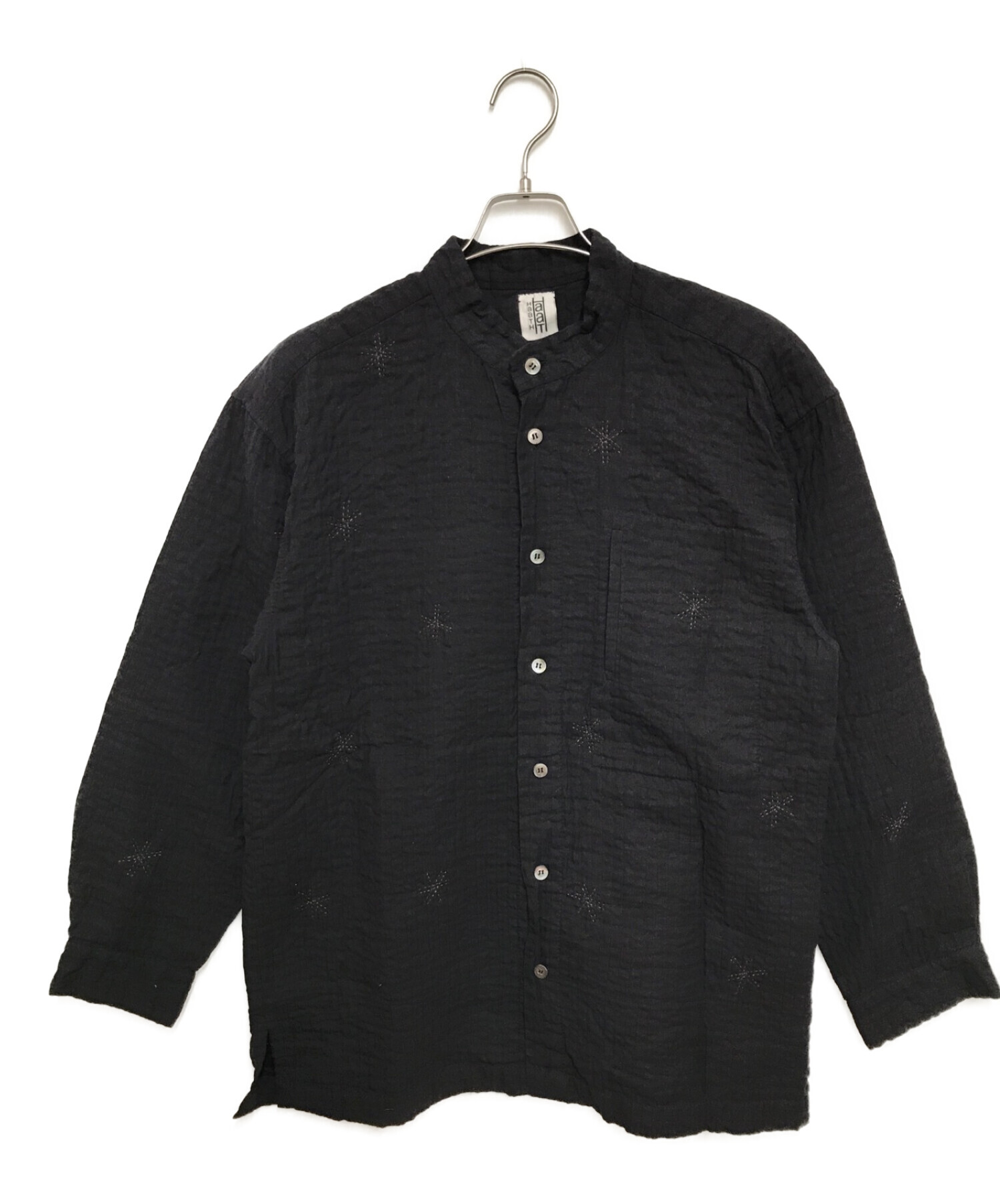 ISSEY MIYAKE HaaT (イッセイミヤケハート) 刺繍シャツジャケット ネイビー サイズ:2