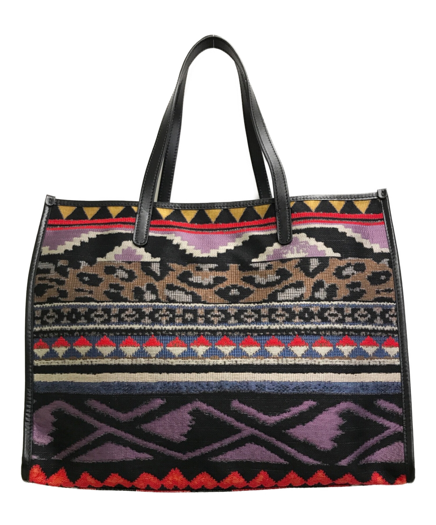中古・古着通販】ETRO (エトロ) ジャガードトートバッグ マルチカラー 