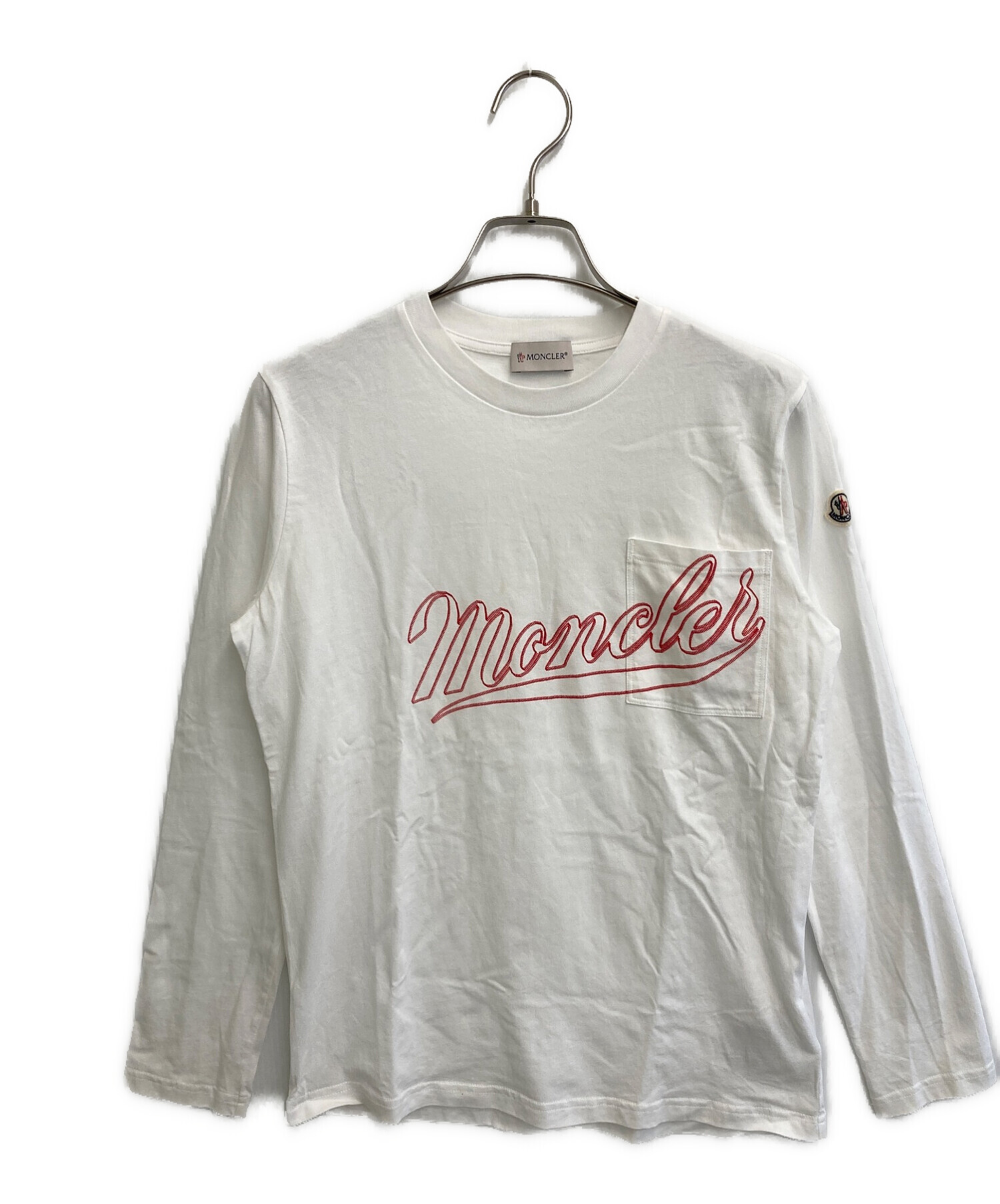 中古・古着通販】MONCLER (モンクレール) L/SロゴTシャツ ホワイト  