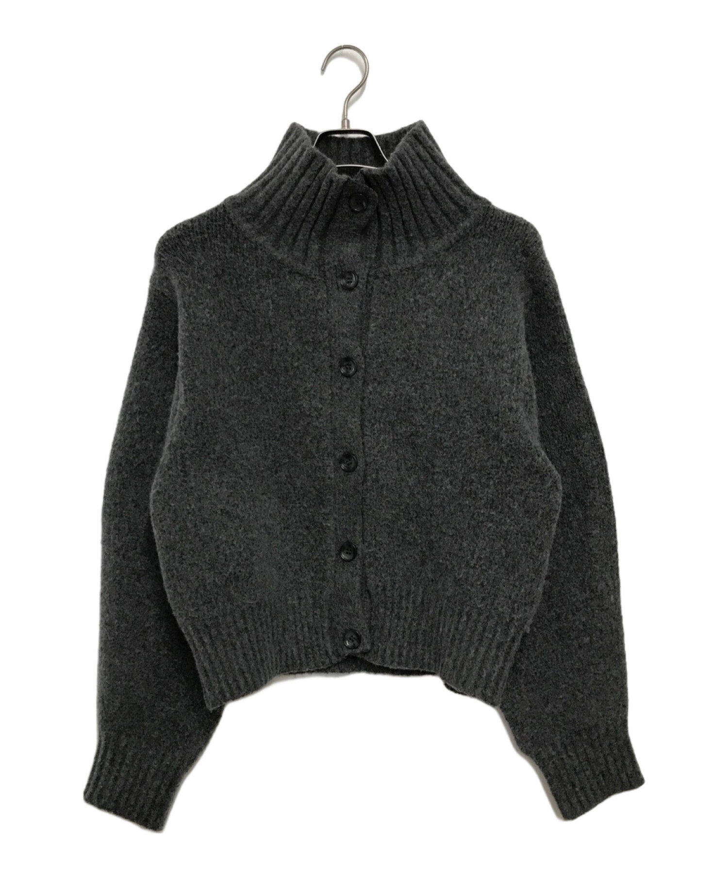 中古・古着通販】MIESROHE (ミースロエ) ハイネックウールニットカーデ 