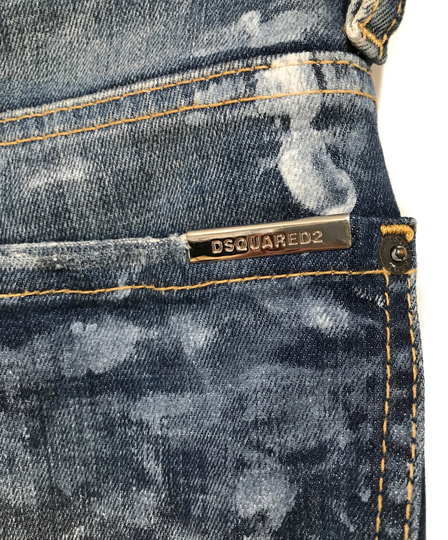 中古・古着通販】DSQUARED2 (ディースクエアード) ペイント加工デニム 