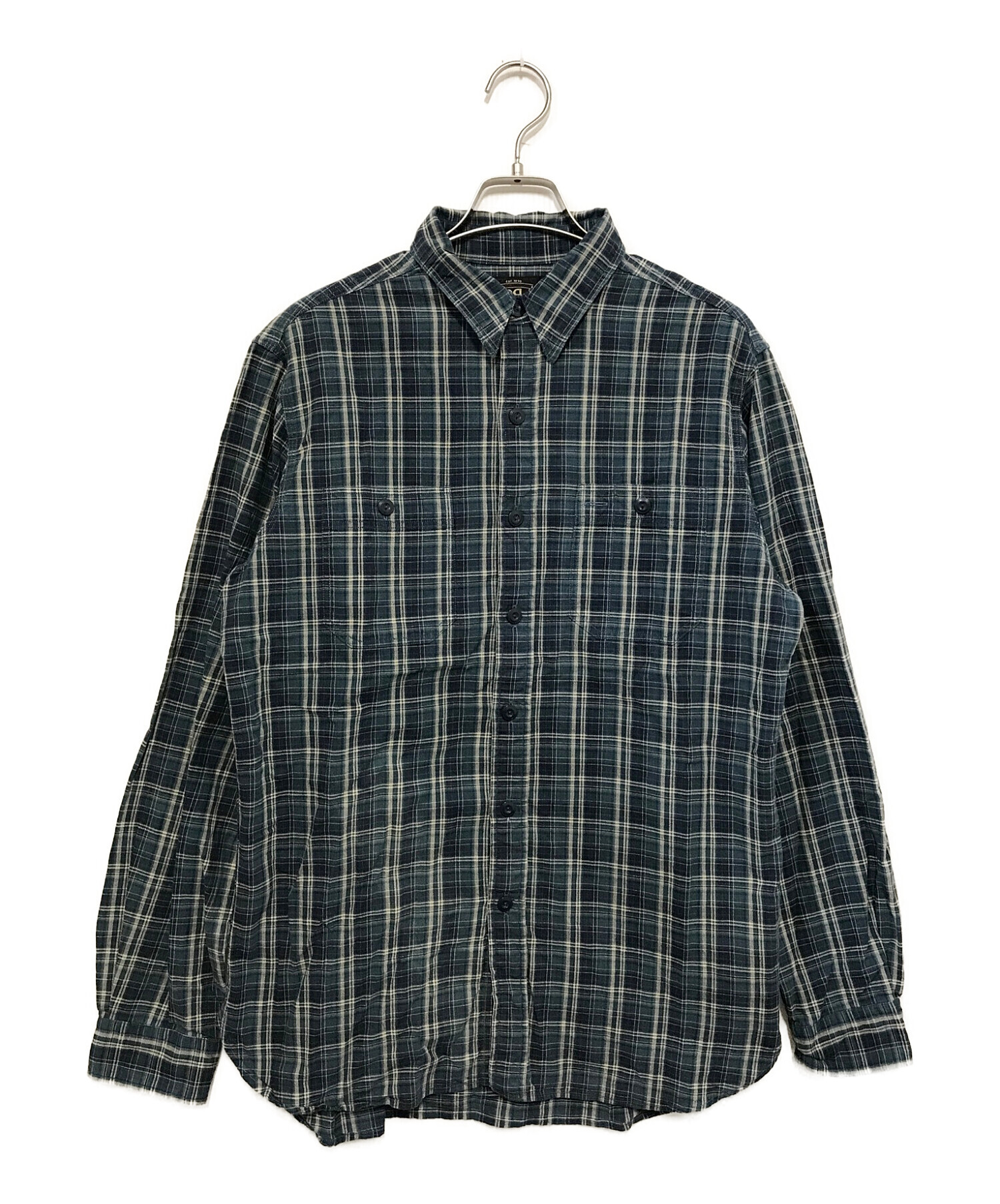 RRL (ダブルアールエル) コットンチェックシャツ ネイビー サイズ:M
