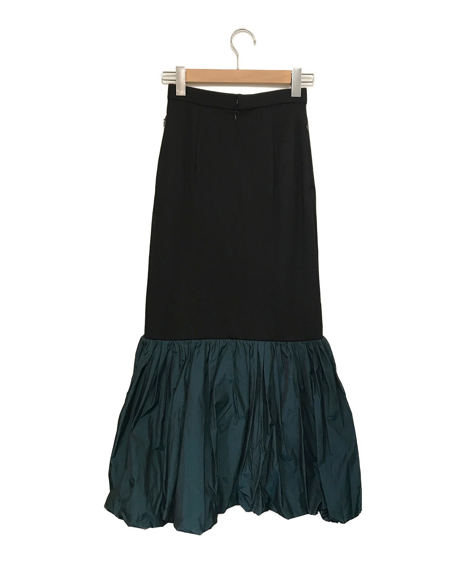 UN3D. (アンスリード) ドッキングバルーンスカート ブラック×グリーン サイズ:36