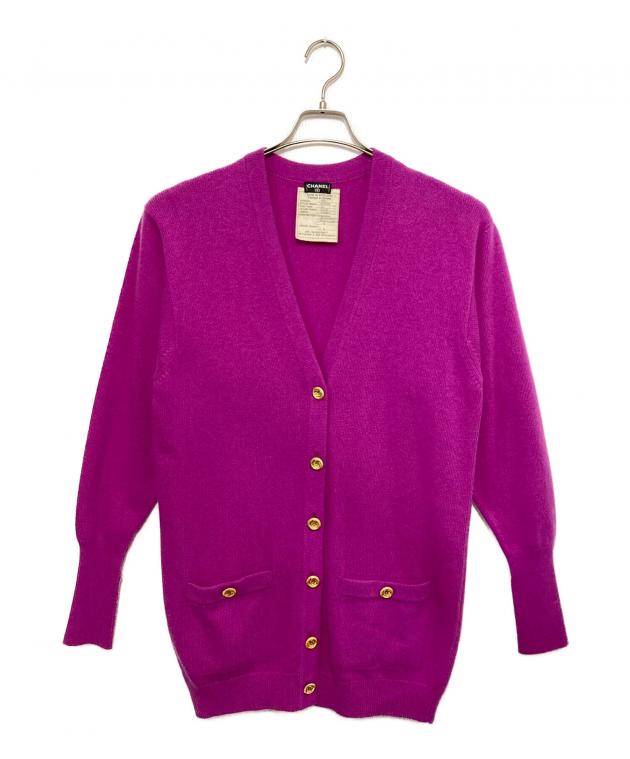 CHANELカシミア・シルクロゴ入りボタン付きセーター