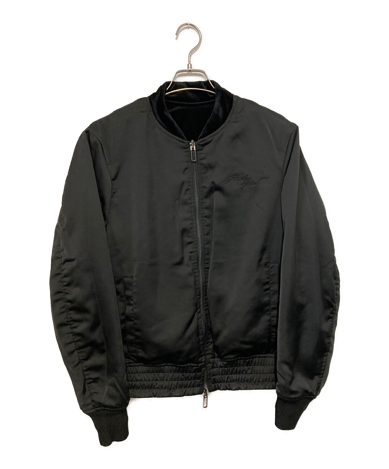 EMPORIO ARMANI (エンポリオアルマーニ) リバーシブルボンバージャケット ブラック サイズ:50