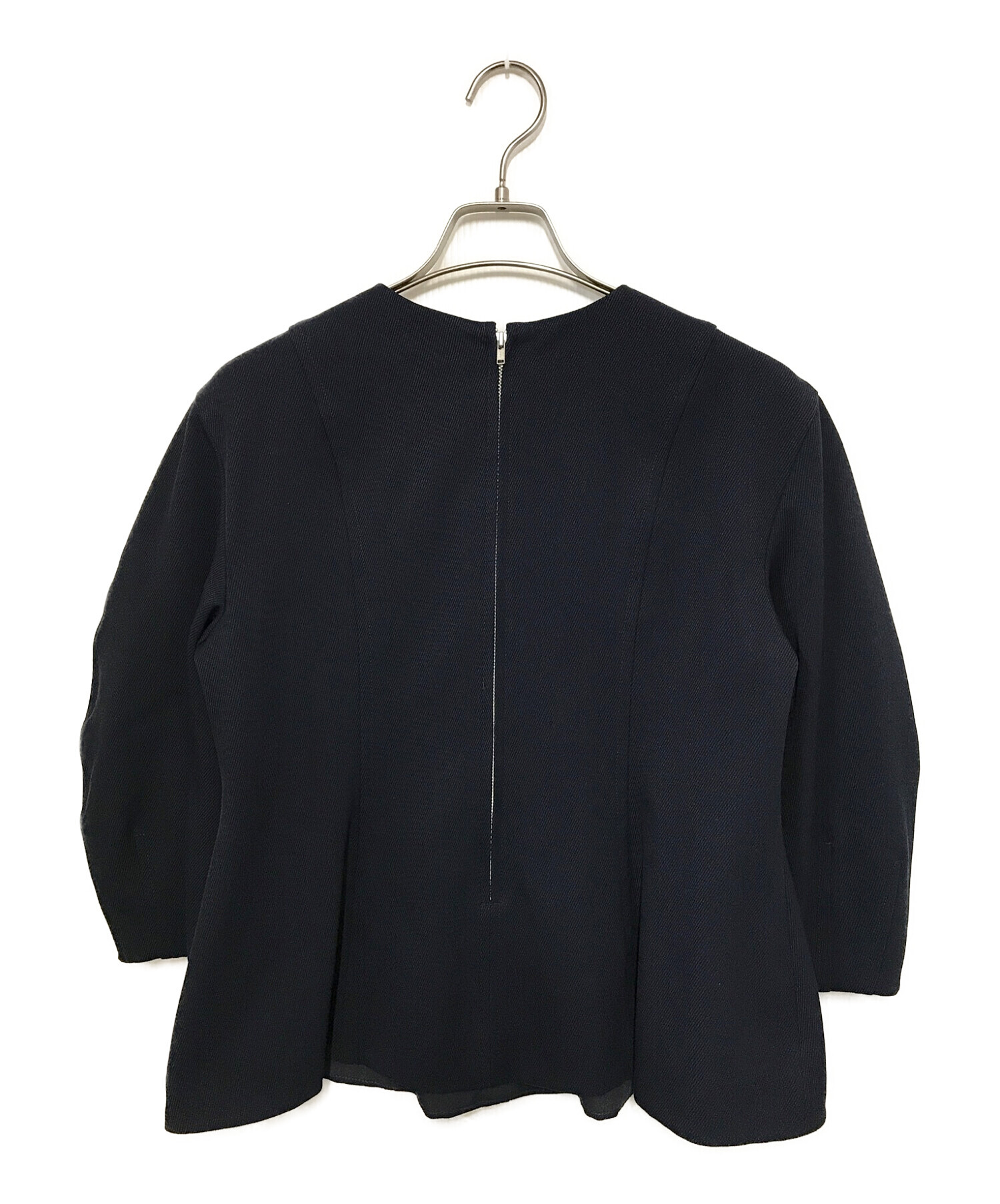 ミラオーウェン構築袖ボリュームトップス×パンツセットアップブラック