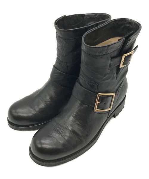 本物 Jimmy Choo ジミーチュウ バイカー ブーツ 36サイズ 23cm レザー 