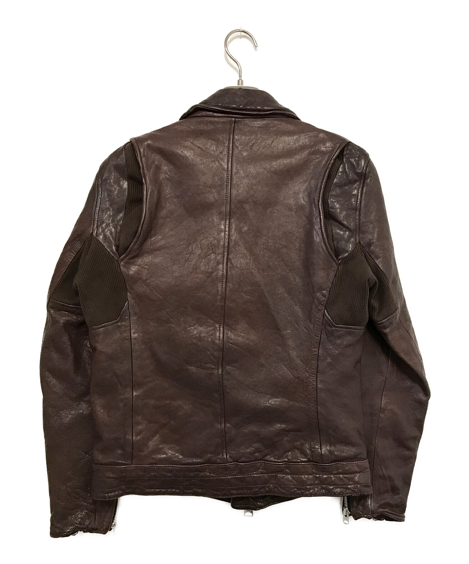 中古・古着通販】glamb (グラム) ダブルライダースジャケット ブラウン 