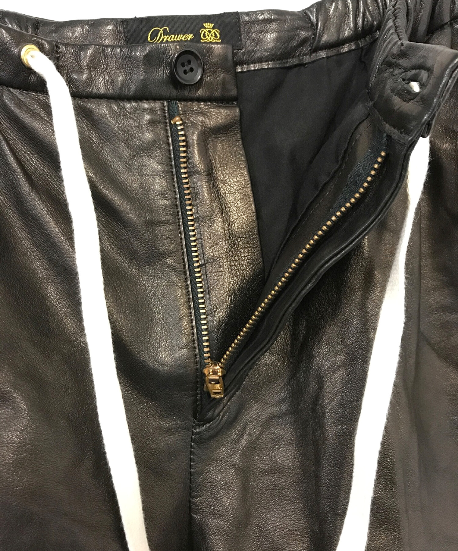 中古・古着通販】DRAWER (ドゥロワー) レザーショートパンツ ブラック 