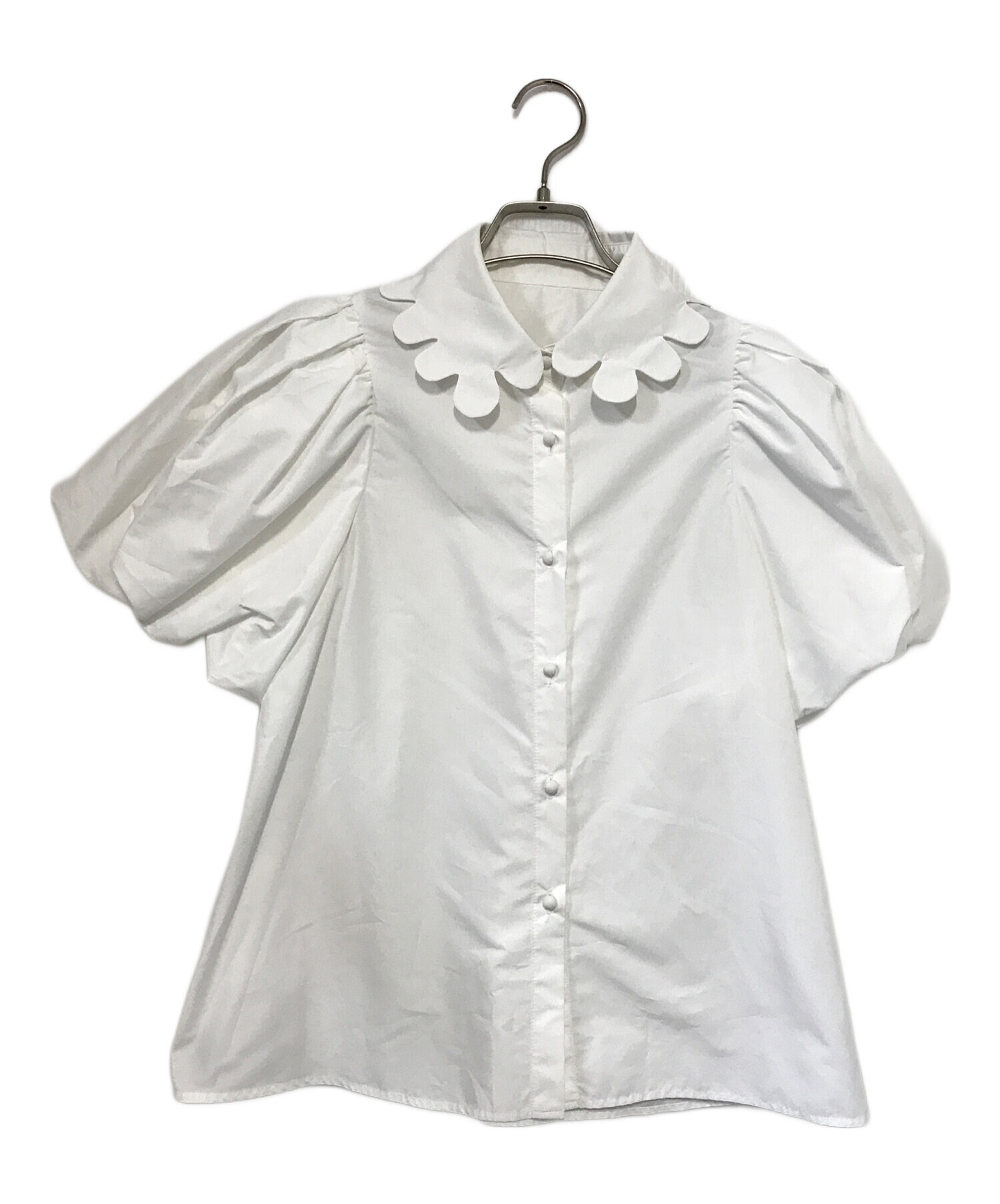 中古・古着通販】BLUELEA (ブルレア) Scallop balloon blouse ホワイト 