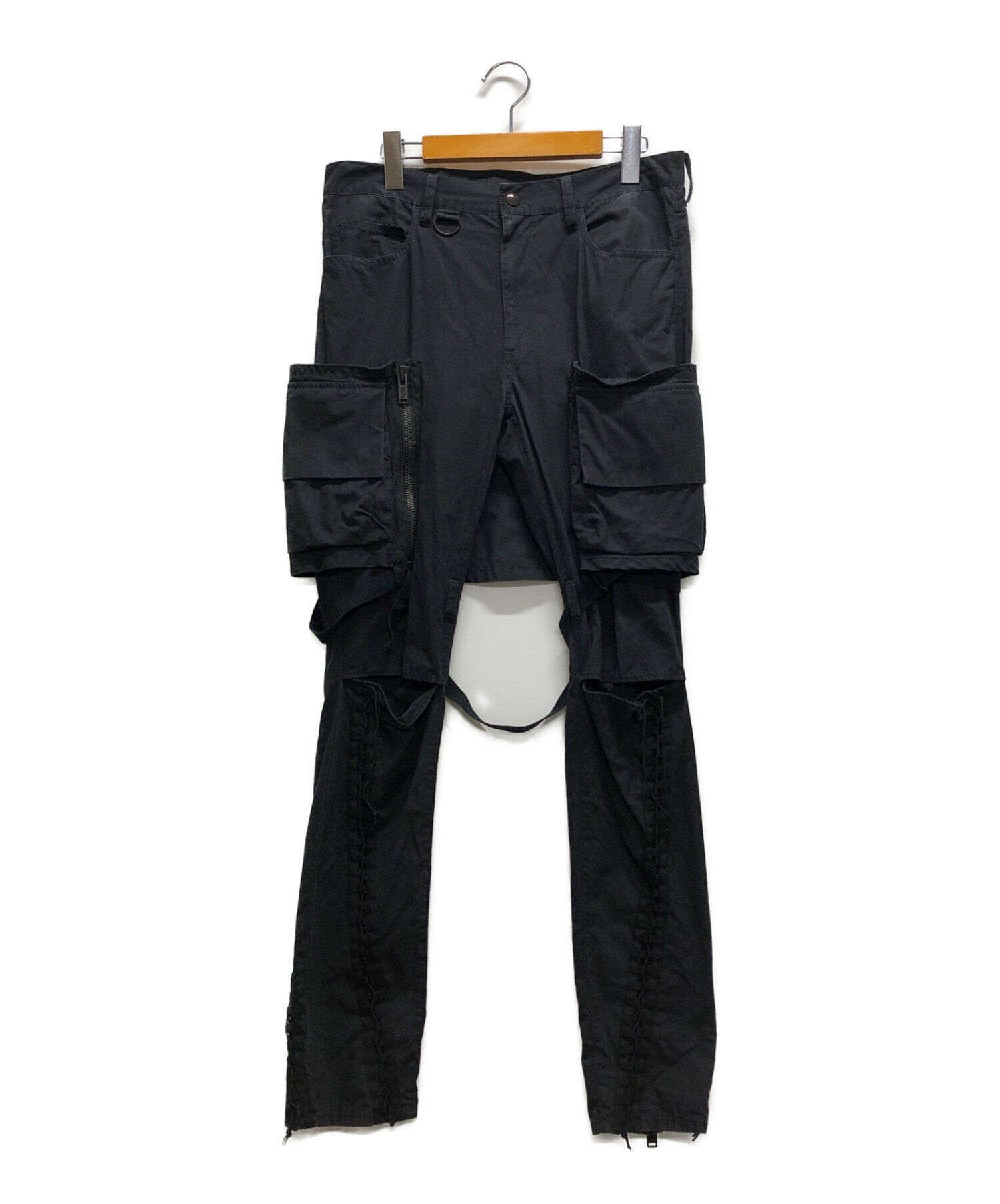 UNDERCOVER (アンダーカバー) 変形スカートカスタムボンテージパンツ ブラック サイズ:3