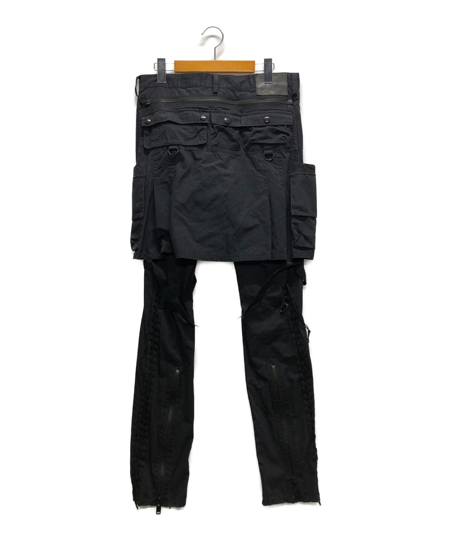 UNDERCOVER (アンダーカバー) 変形スカートカスタムボンテージパンツ ブラック サイズ:3