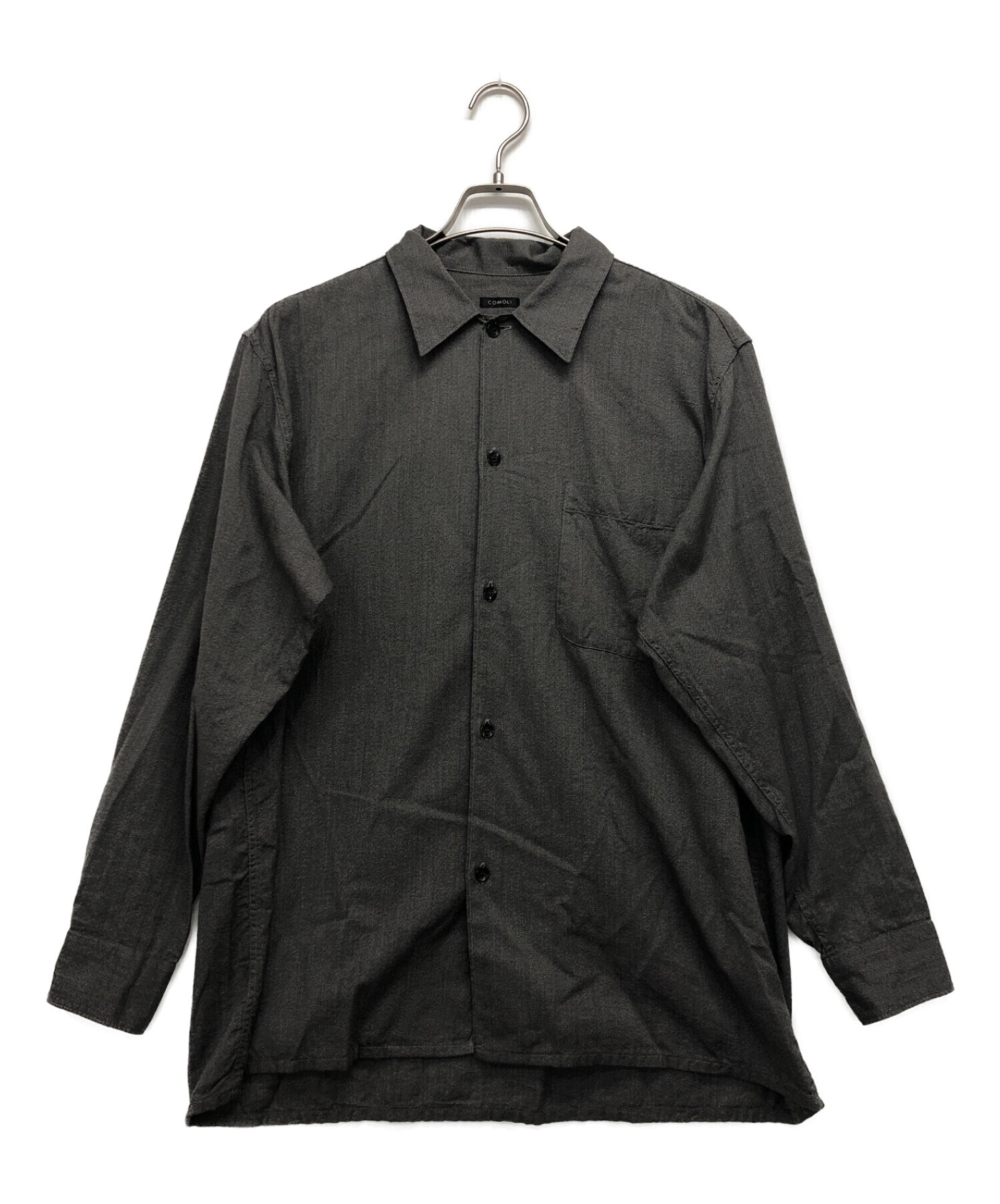COMOLI (コモリ) ヨリ杢オープンカラーシャツ グレー サイズ:2