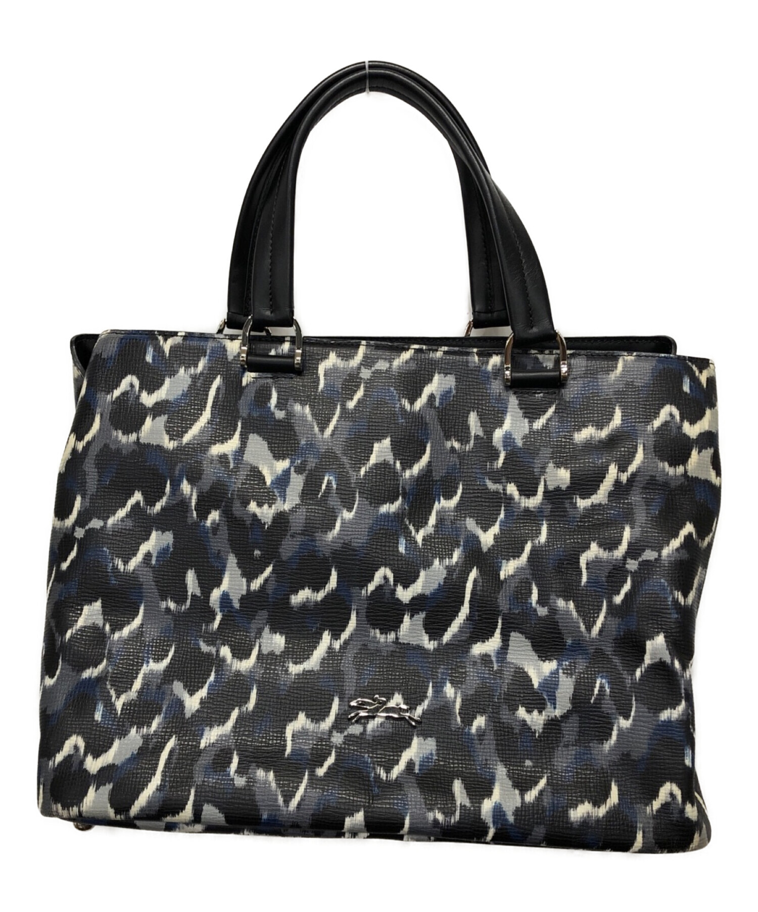 LONGCHAMP (ロンシャン) アニマル柄レオパードバッグ ブルー LONGCHAMP (ロンシャン) アニマル柄レオパードバッグ ブルー