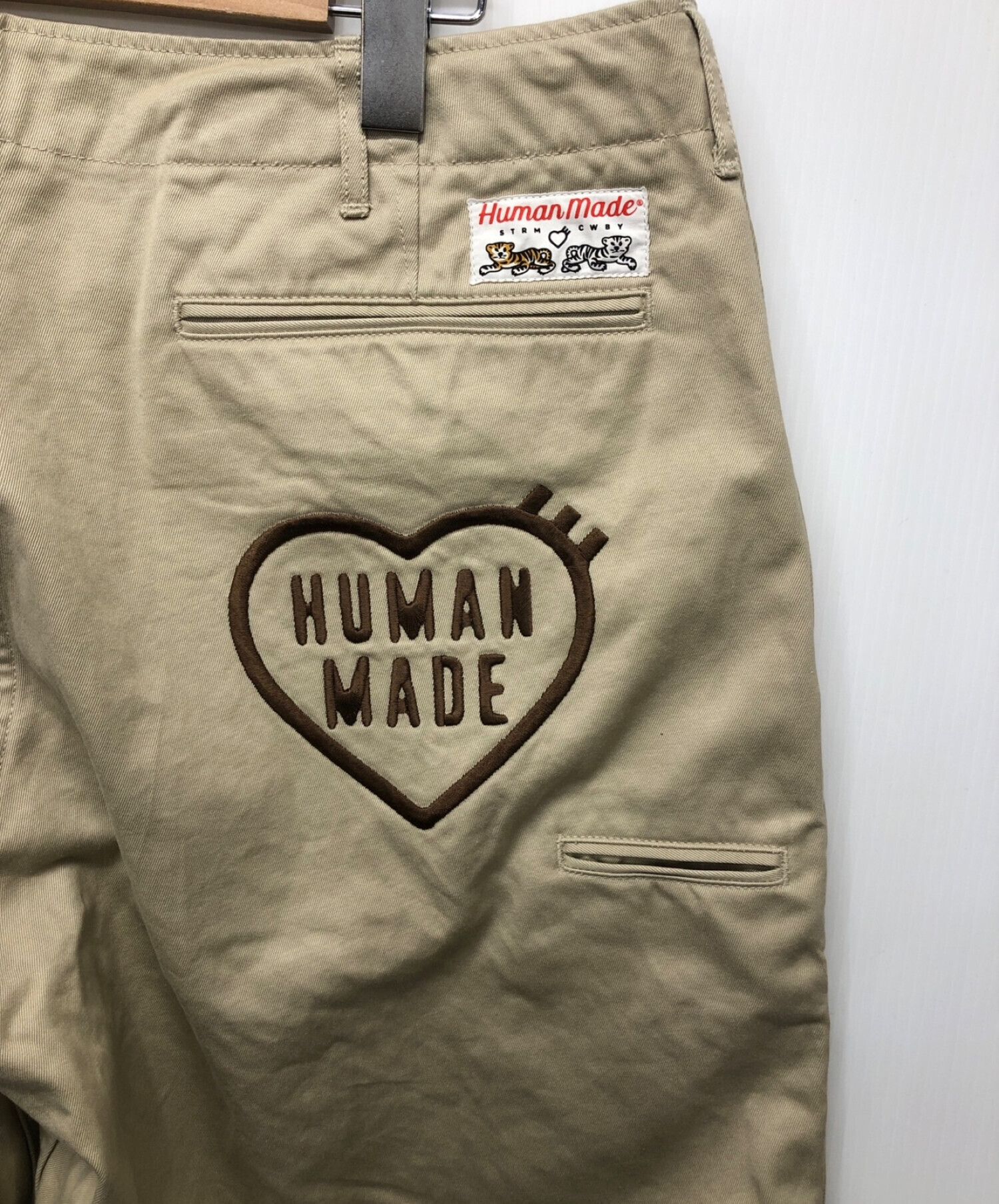 HUMAN MADE (ヒューマンメイド) ダック刺繍ワイドチノパン ベージュ サイズ:XL