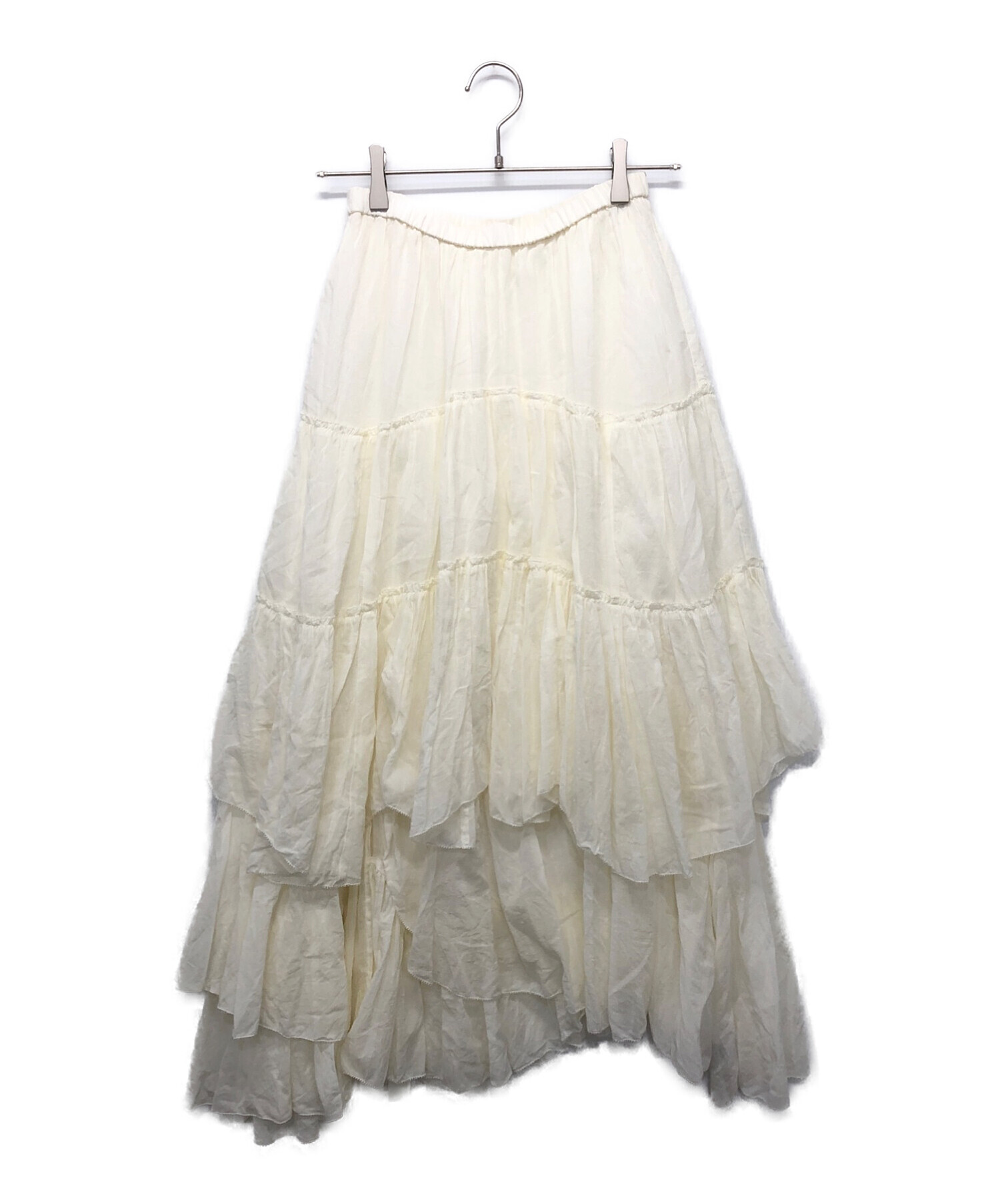 CASA FLINE (カーサフライン) コットンティアードスカート ホワイト サイズ:38