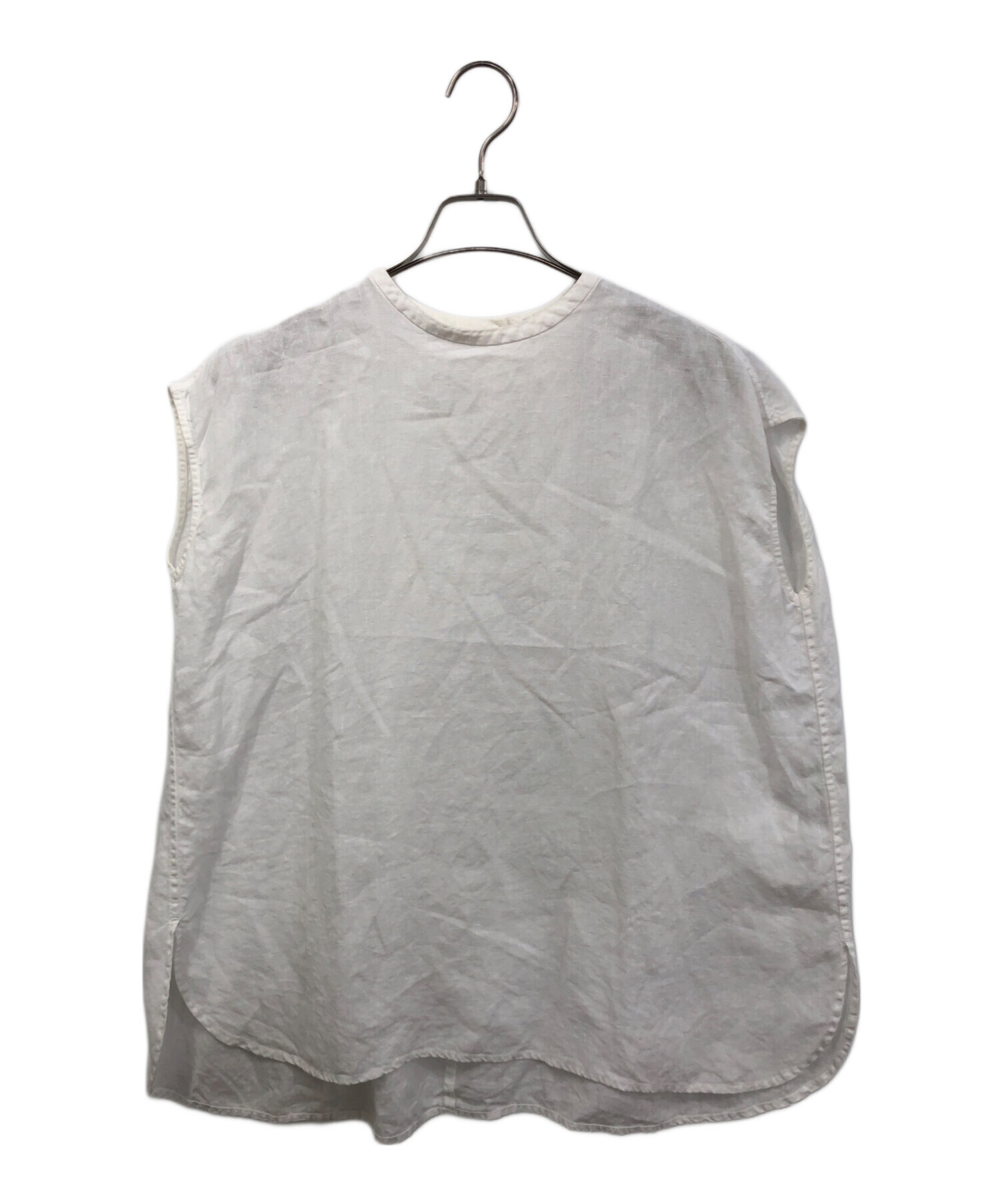 中古・古着通販】KAGURE (カグレ) リネンクルーネックフレンチスリーブ 