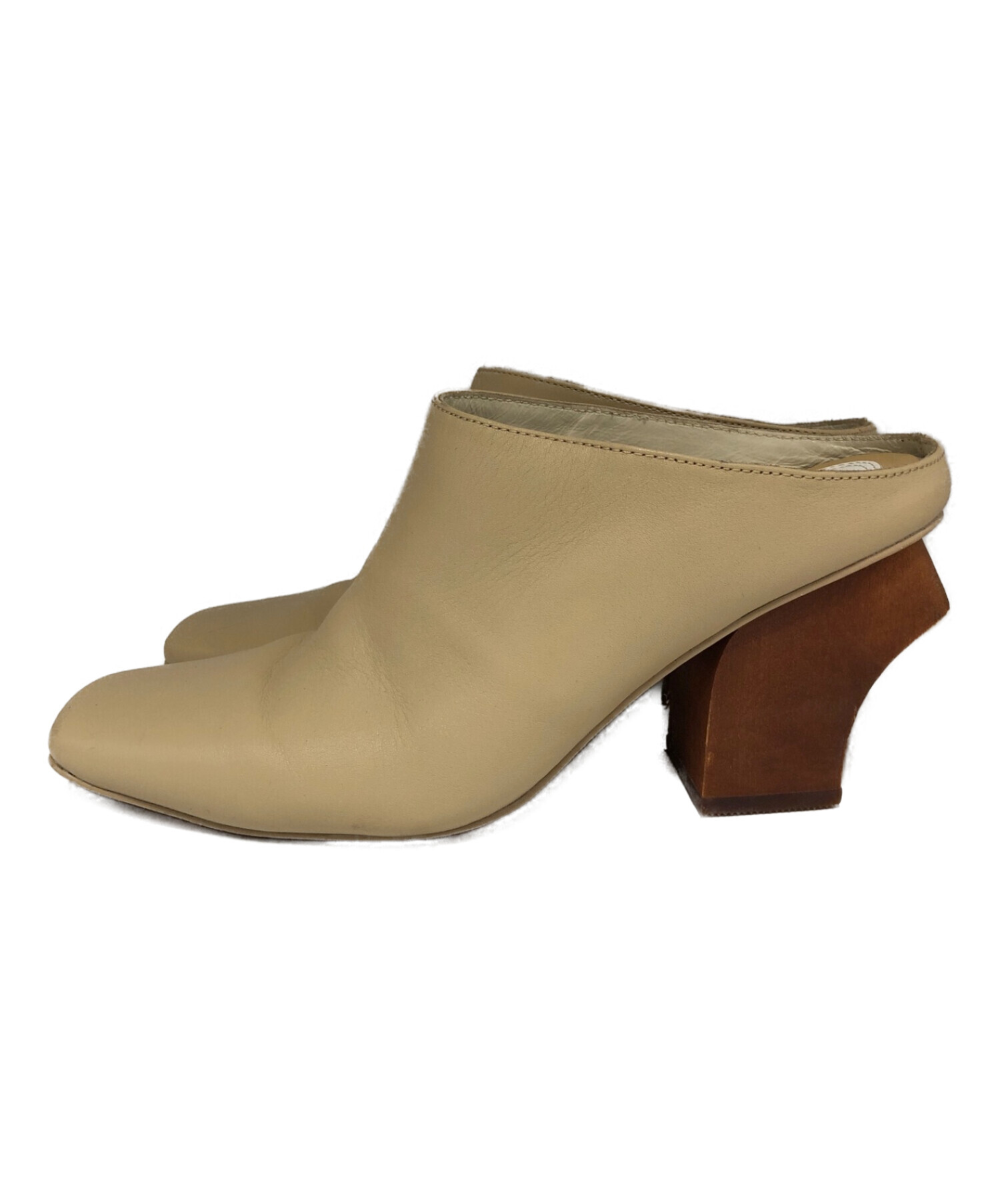 TODAYFUL スクエアトゥ レザーサンダル ベージュ トゥデイフル