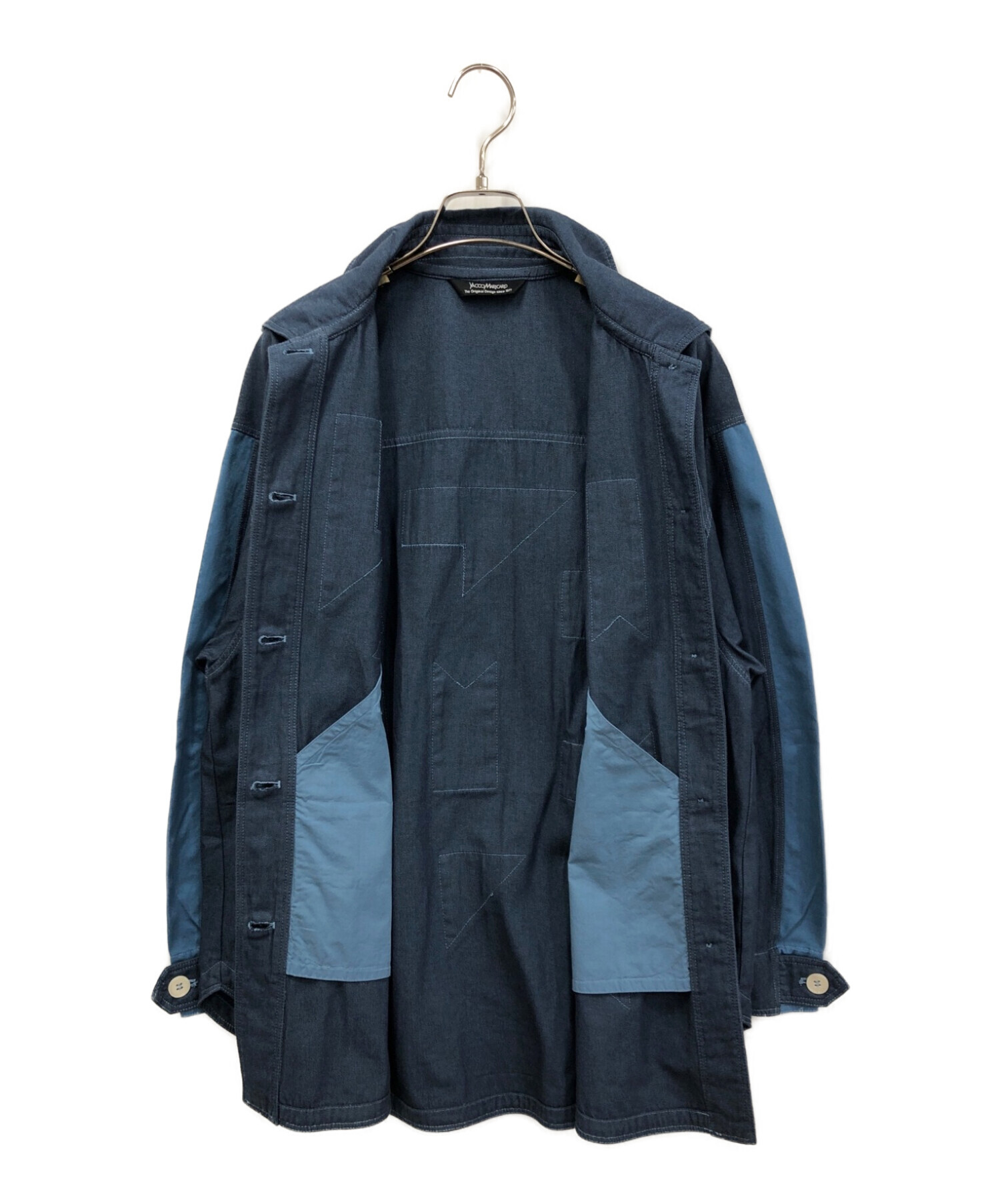 YACCO MARICARD (ヤッコマリカルド) ジオメトリーアップリケジャケット ブルー サイズ:N