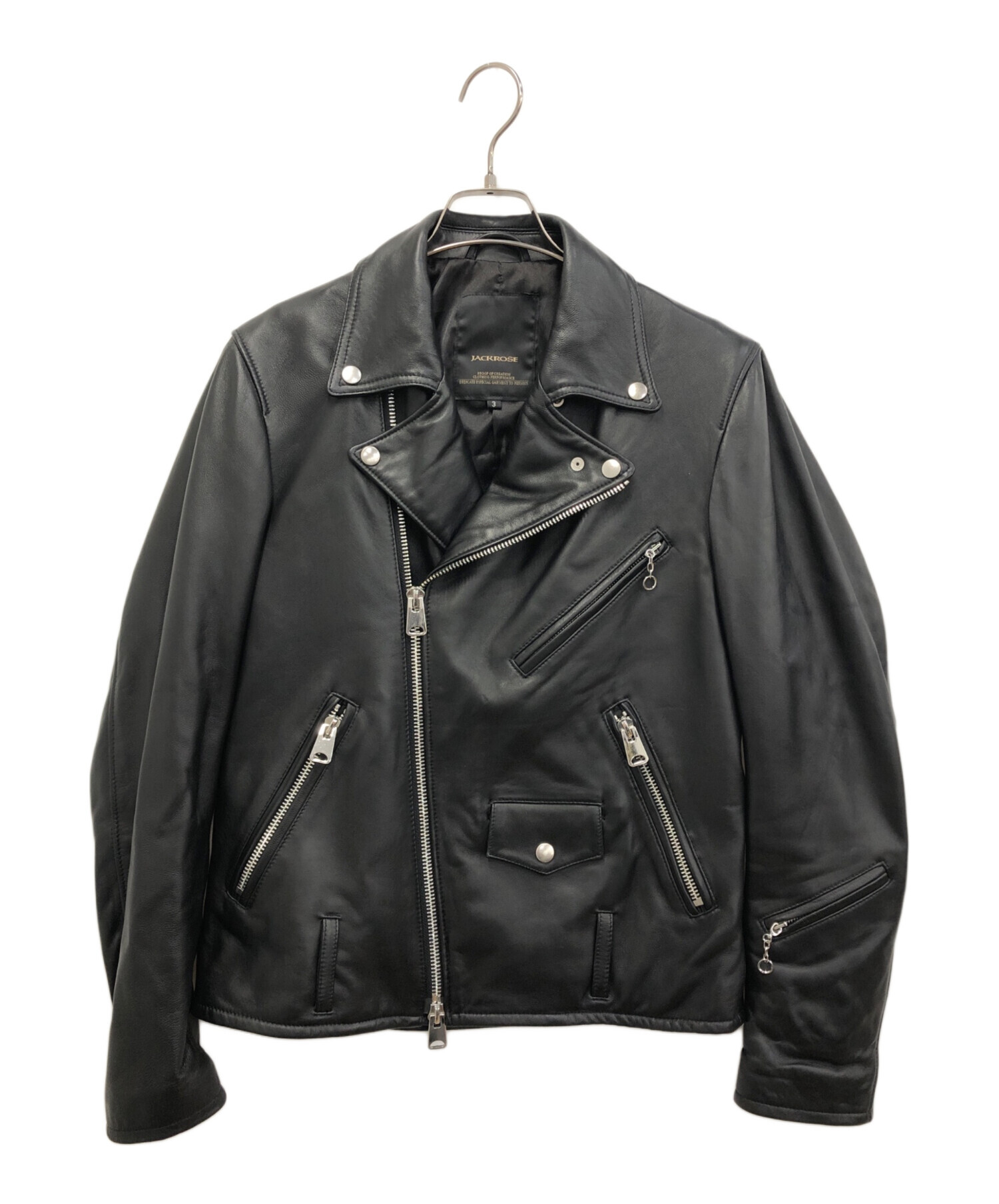 JACKROSE 興味深 ｼﾞｬｯｸﾛｰｽﾞダブルライダースジャケット サイズ3