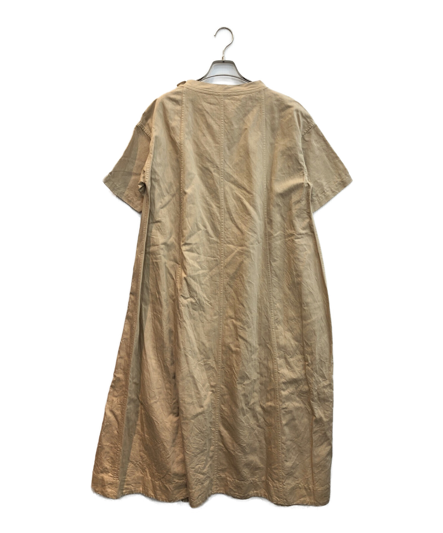 45R (フォーティーファイブアール) コットンリネンゴマチノのドレス ベージュ
