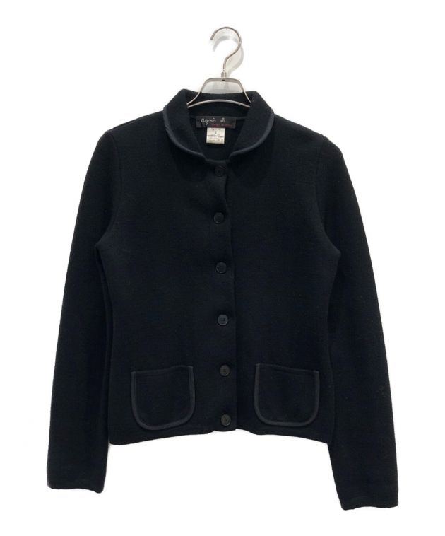 中古・古着通販】agnes b (アニエスベー) ニットジャケット ブラック 