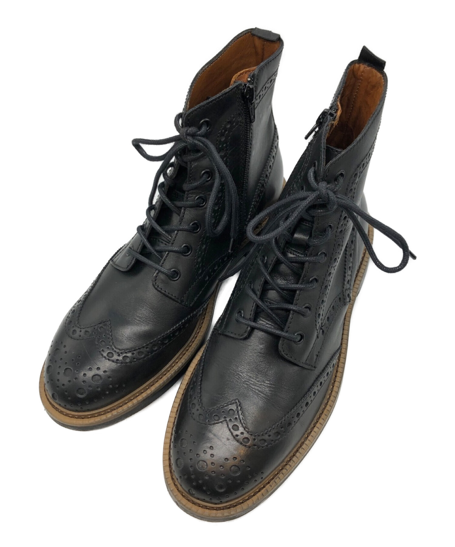 GIANCARLO MORELLI (ジャンカルロ モレリ) ウィングチップブーツ ブラック サイズ:EUR42/CM27