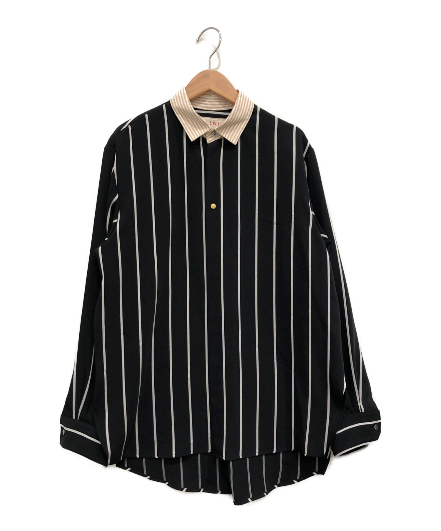 CULLNI (クルニ) クレリックストライプシャツ ブラック サイズ:1