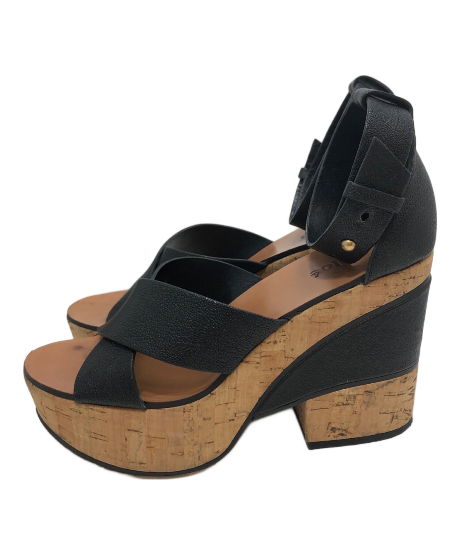 中古・古着通販】Chloe (クロエ) ウェッジソール厚底サンダル ベージュ 
