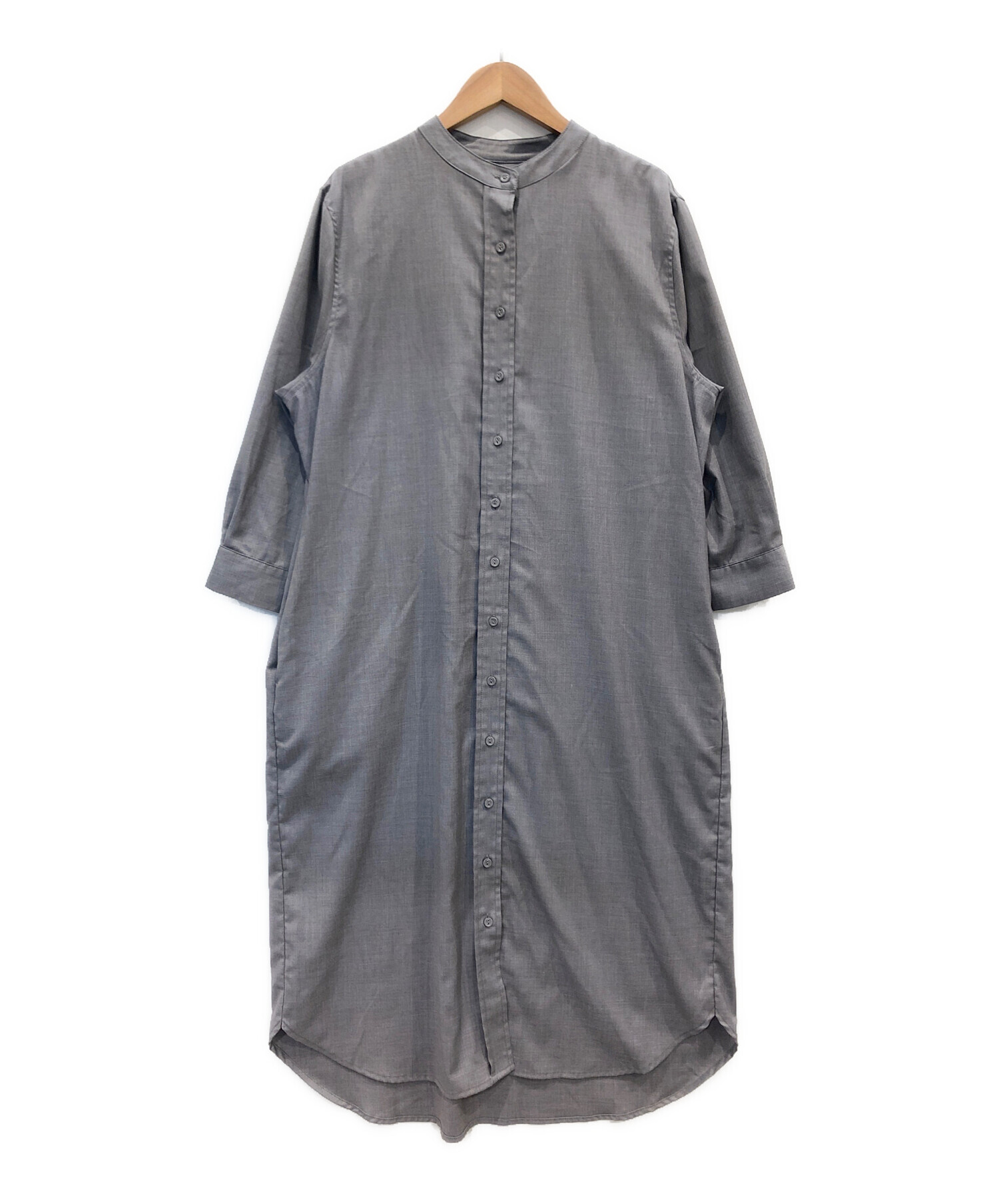中古・古着通販】SOEJU (ソージュ) バンドカラーシャツワンピース 