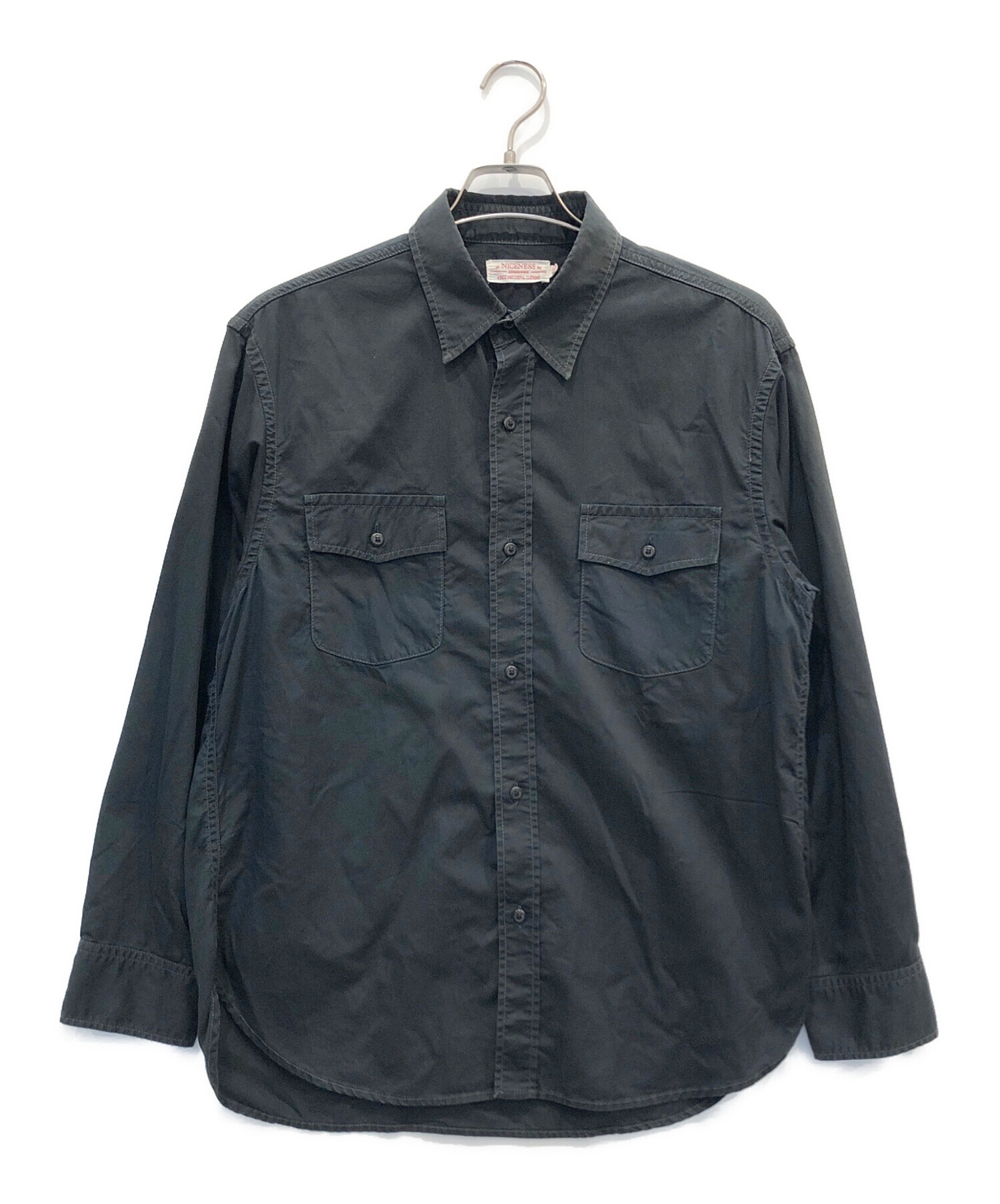 中古・古着通販】NICENESS (ナイスネス) シャツ ブラック サイズ 