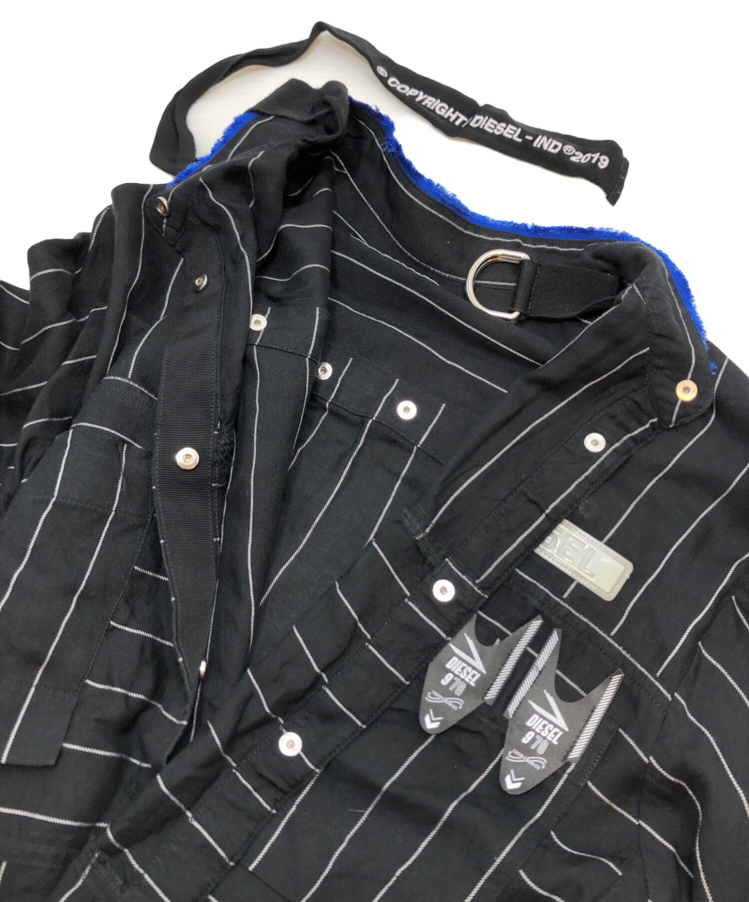 中古・古着通販】DIESEL (ディーゼル) ストライプシャツワンピース  