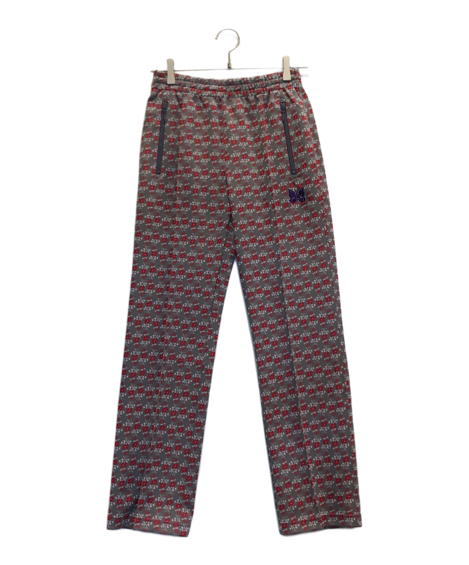 美品needles トラックパンツ総柄ベージュチェック