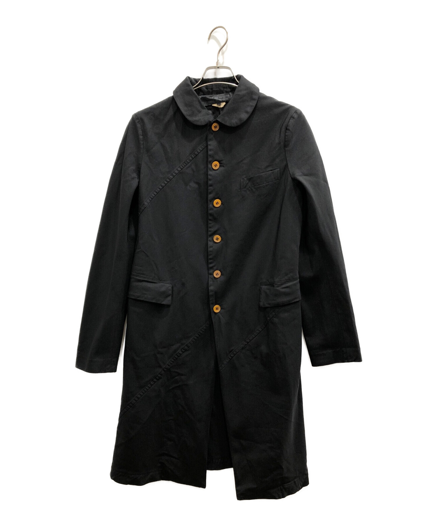 COMME des GARCONS (コムデギャルソン) 丸襟ロングコート ブラック サイズ:L