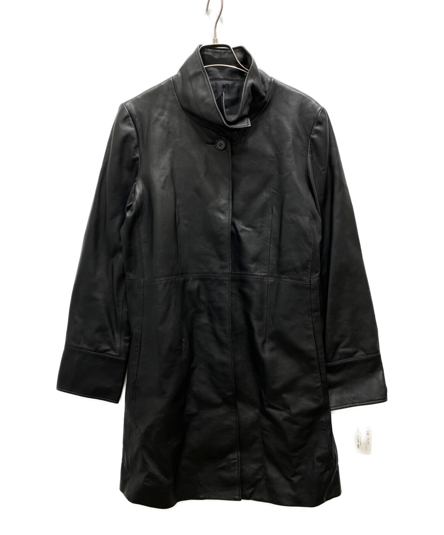 Vesgioia (ベスジョーヤ) ゴートレザースタンドカラーコート ブラック サイズ:L 未使用品