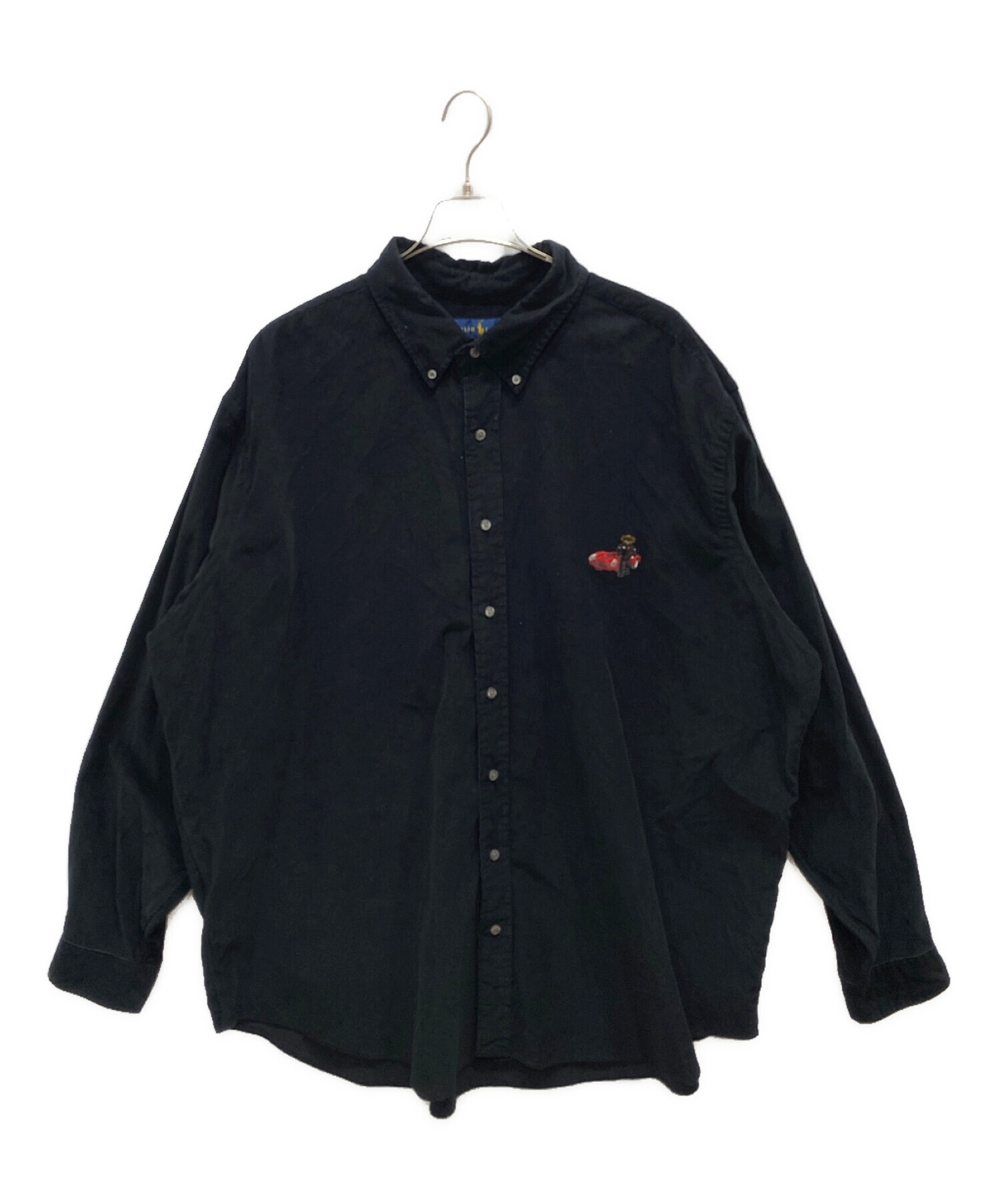 RALPH LAUREN (ラルフローレン) ポロベアコーデュロイシャツ ブラック サイズ:3XL