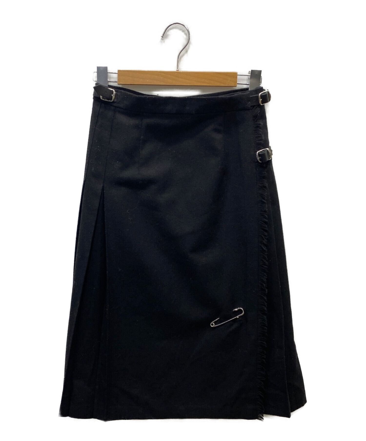 O'NEIL OF DUBLIN (オニールオブダブリン) ウールラップスカート ブラック サイズ:US8