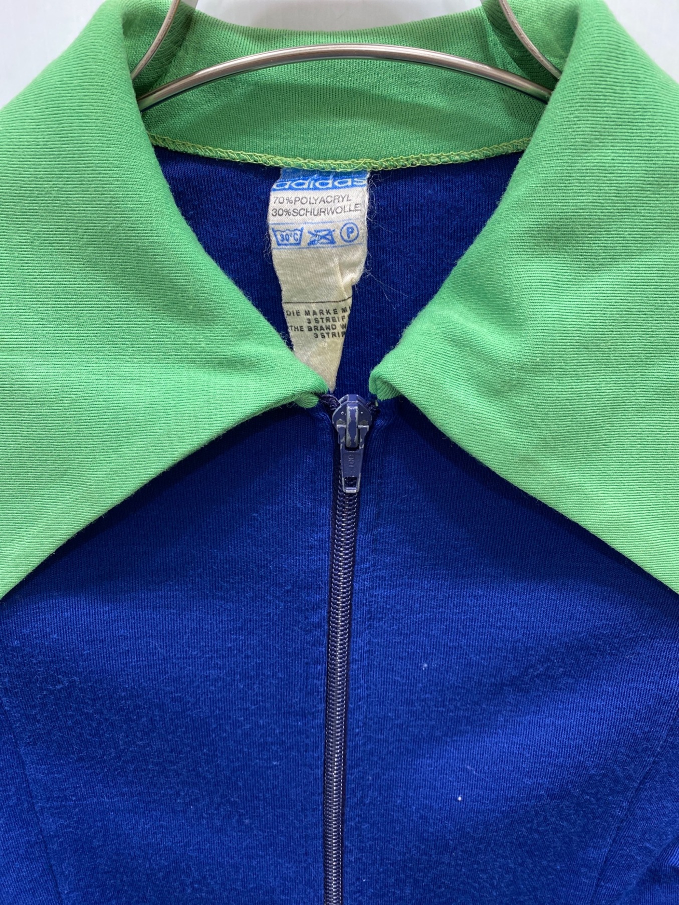 adidas (アディダス) 70s襟トラックジャケット ブルー×グリーン サイズ:ナシ