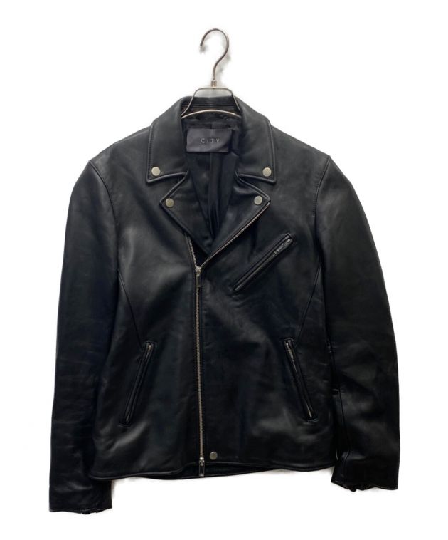 中古・古着通販】CITY (シティ) ラムレザーダブルライダースジャケット 