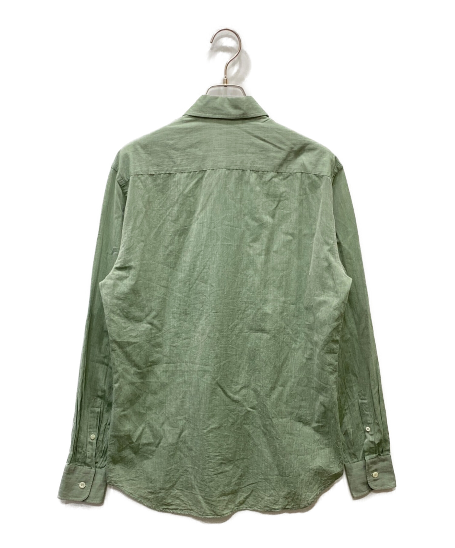 中古・古着通販】PRADA (プラダ) 長袖コットンシャツ グリーン サイズ 