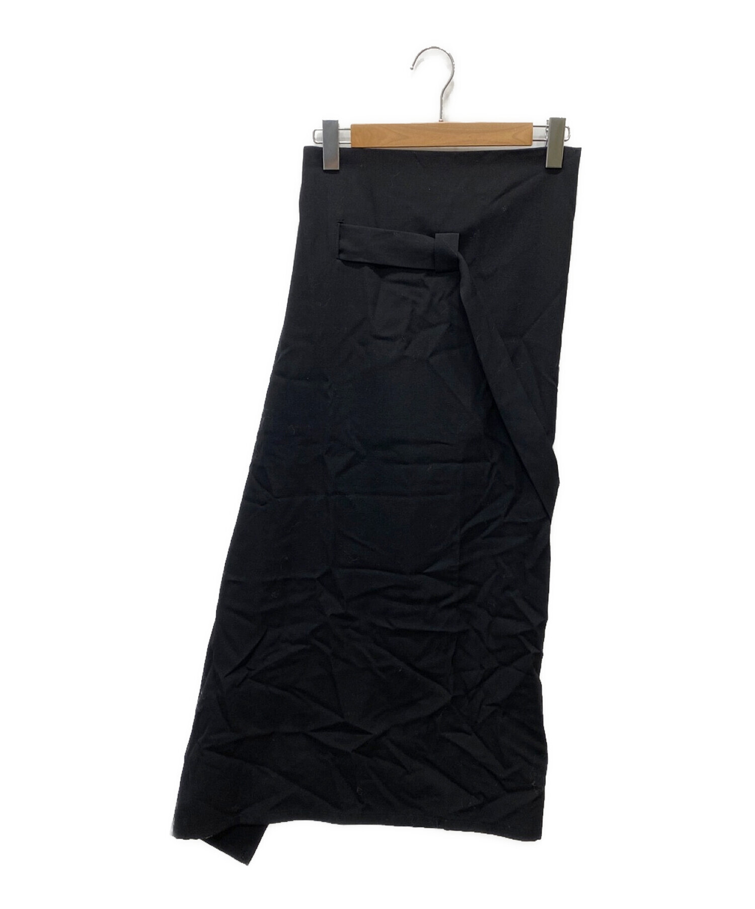 YOHJI YAMAMOTO (ヨウジヤマモト) ウールラップスカート ブラック サイズ:S