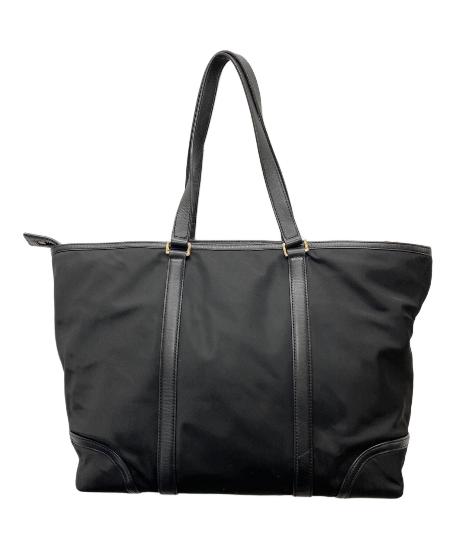 Paul Smith 興味深く ポールスミス トートバッグ ナイロン レザー 黒  