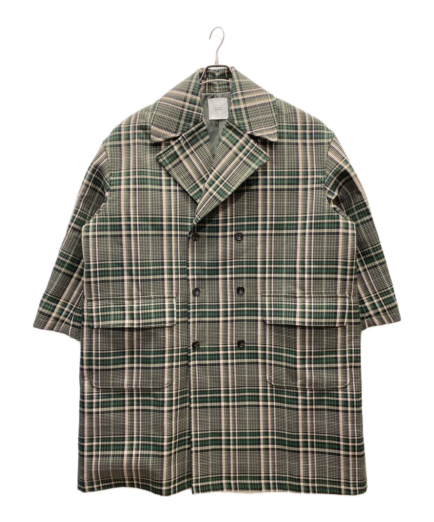 中古・古着通販】CLANE HOMME (クラネ オム) OVER SIZE CHECK COAT  