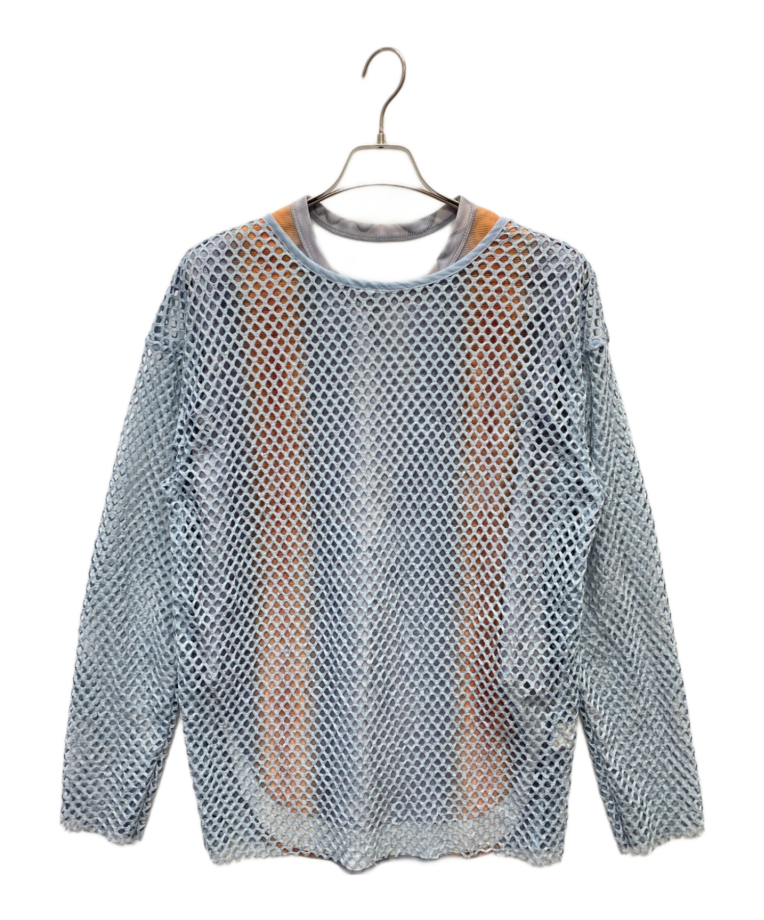 中古・古着通販】AMERI (アメリ) MEDI WAVE PATTERN MESH TOP ブルー 