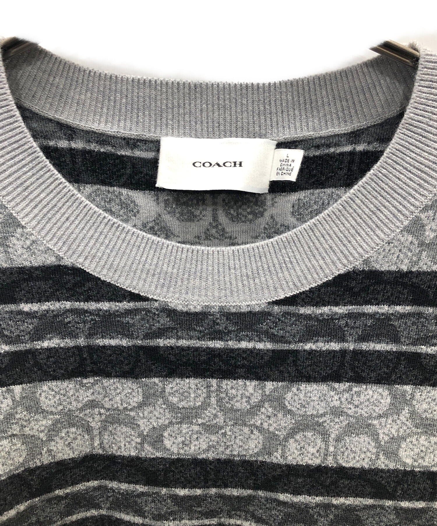 中古・古着通販】COACH (コーチ) シグネチャー セーター グレー サイズ 