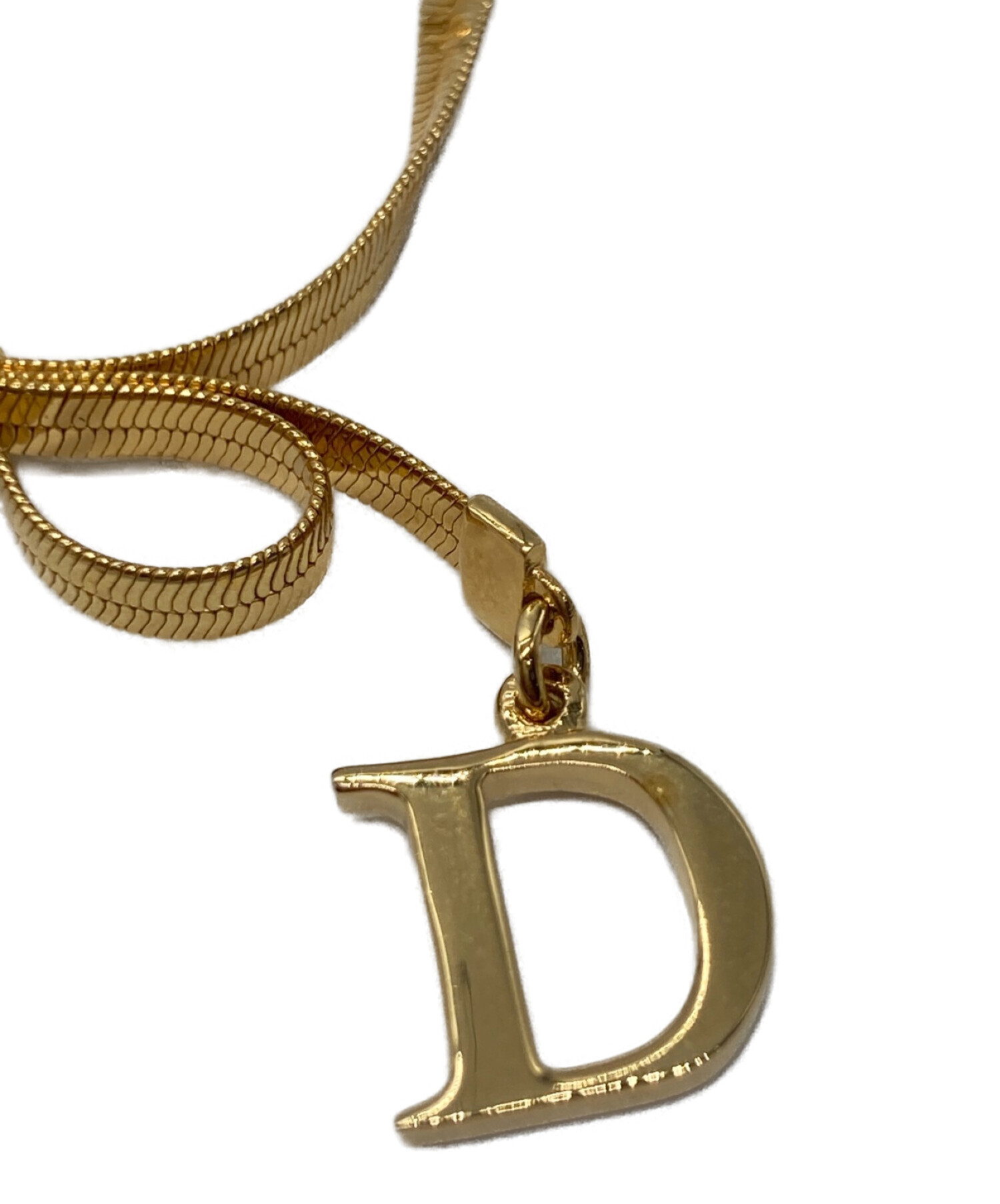 Christian Dior リボン型チョーカー ゴールド CD ロゴ
